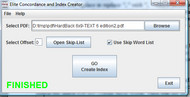 Elite Index and Concordance Creator screenshot